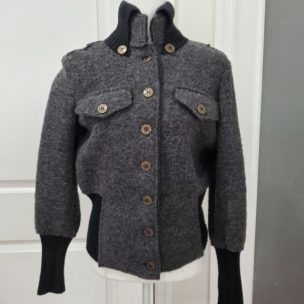 Women's Charcoal Wool Jacket.